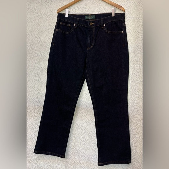 Lauren Ralph Lauren Classic Straight Jeans Size 14 P Dark Wash Preppy School EUC - Picture 11 of 16